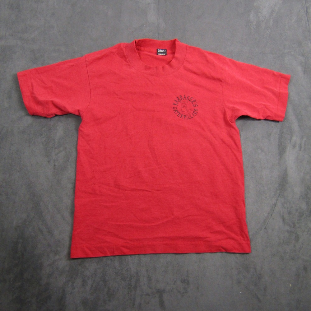 Fruit of the Loom T-Shirt Men 14-16 Red Vintage Karraker's Single Stitch USA